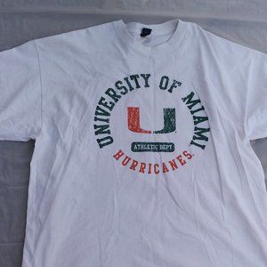 University Of Miami Hurricanes Unisex XXL White Short Sleeves T shirt